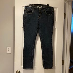 Dark-Wash Mid-Rise Skinny Jeans (Juniors)